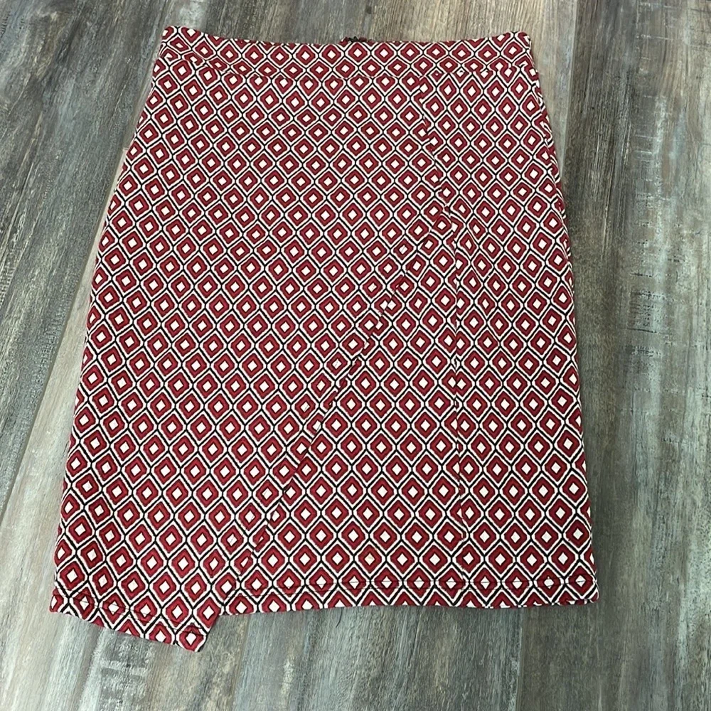 ANTHROPOLOGIE Maeve Wiles jacquard geo knit wrap skirt